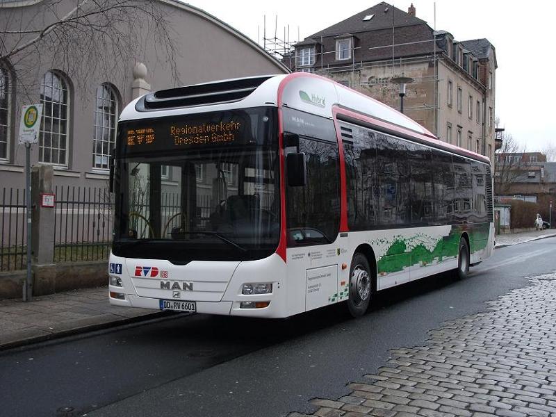 MAN Lion´s City - Hybrid - DD RV 6601 - (Wagen 6601) - in Dresden-Lbtau, Grbelstrae