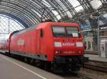 145 039 - mit RegionalExpress-Linie RE 50  Saxonia-Express  - in Dresden Hbf